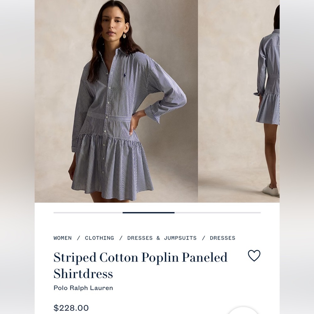Ralph Lauren striped cotton poplin paneled shirt dress - Picture 4 of 5